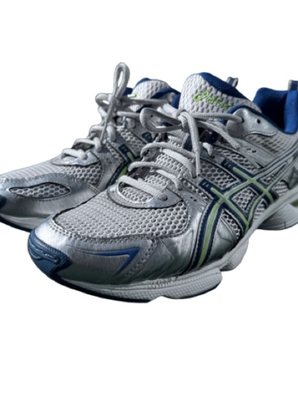 ASICS Shoes Gel 260 TA Silver Sneakers with Blue and Lime Accents Y2K Style